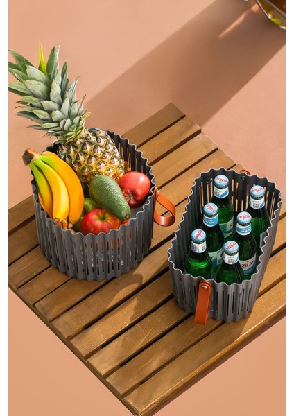 Antrasit 3'lü Sepet Seti – Banyo ve Mutfak Organizeri, Plastik, Gri, Orta Hacim indirimleri