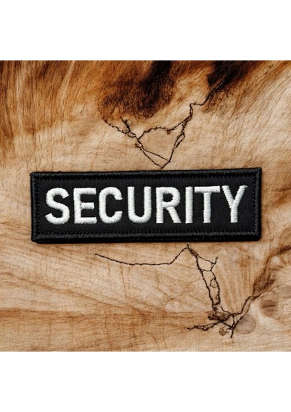 Siyah Zemin Security Yazılı Nakış Patch Peç - 10X3 cm