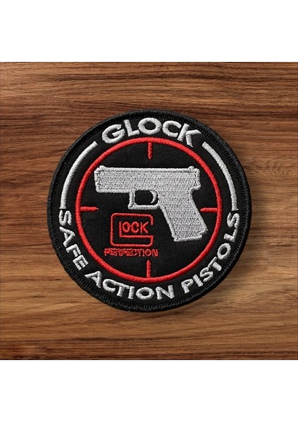 Beyaz Renk Glock Patch Arma Peç - 9 cm