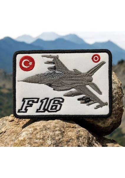F16 Savaş Uçağı Peçi Nakış Patch - 10X6 cm