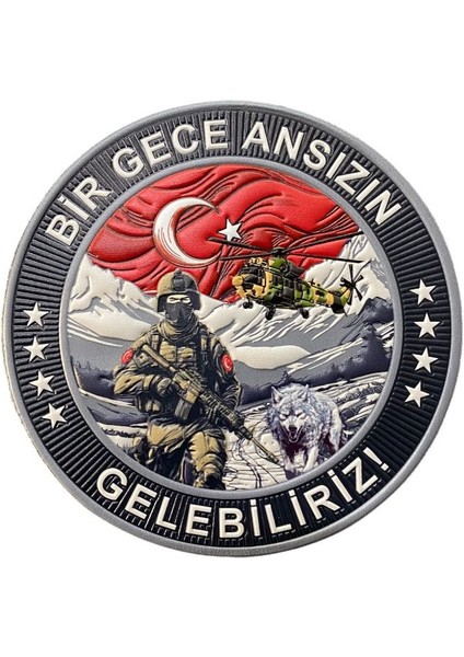 Bir Gece Ansızın Gelebiliriz Askeri Tpu Patch Peç - 9.5 cm