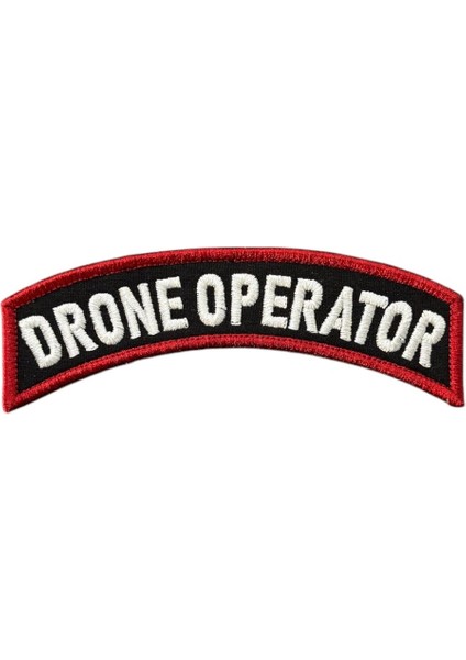 Siyah Zemin Drone Operator Yazılı Patch - 11X2.5 cm