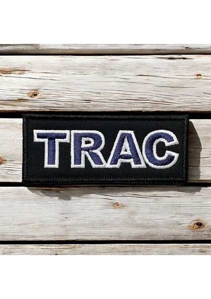Siyah Zemin Trac Yazılı Telsizci Arması Peçi - 10X4 cm