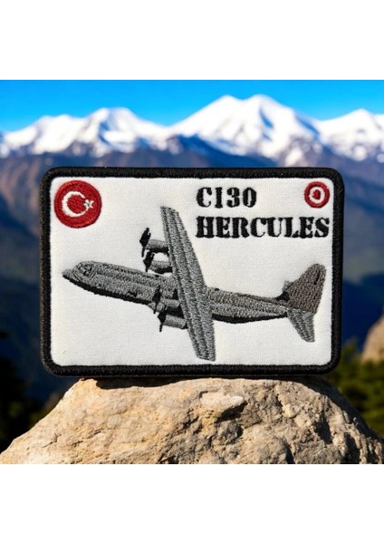 C130 Hercules Nakliye Uçağı Nakış Patch - 10X7 cm