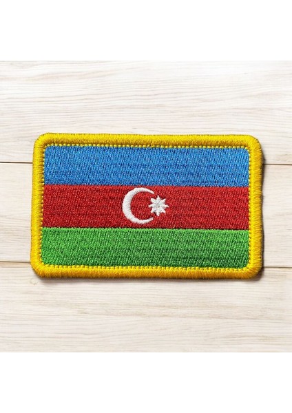 Azerbaycan Bayrağı Patch Peç Arma - 8x5 cm