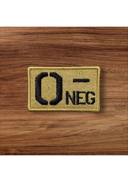 Tan Rengi Zemin 0 (-) Negatif Kan Grubu Patch - 8x5 cm