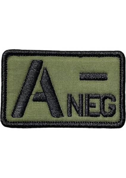 Haki Zemin A Negatif Kan Grubu Nakış Patch Arma - 8x5 cm