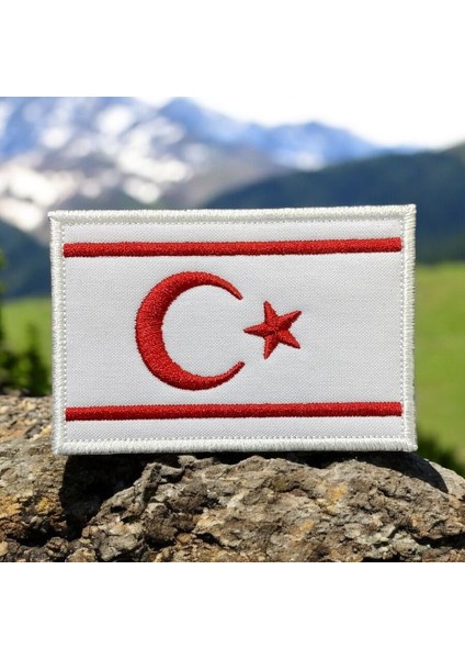 Kuzey Kıbrıs Türk Cumhuriyeti-Kktc Bayrağı Patch - 8x5 cm