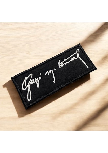 Gazi Mustafa Kemal Yazılı Atatürk Arması Patch - 10X4 cm