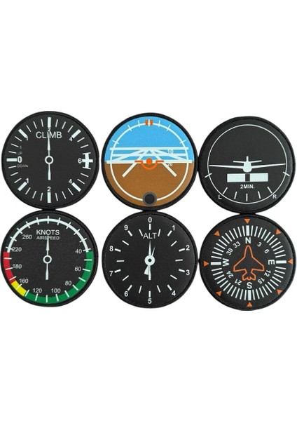 Six Pack Uçak Göstergeleri Peç Patch - 8 cm