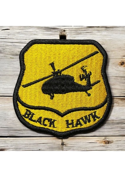 Black Hawk Helicopter Kara Şahin Patch Nakış Peç - 8x8 cm