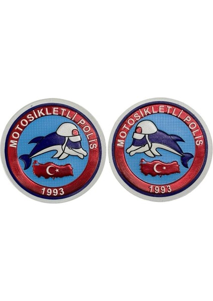 Motosikletli Yunus Polis Peç Patch - 8x5 cm