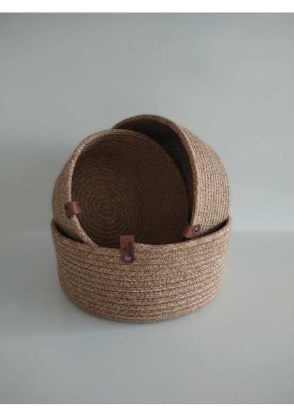 Yuvarlak Hasır Çok Amaçlı Organizer Seti, Haki, 10x20 cm, Mutfak ve Banyo Kullanımı fiyatları