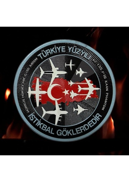 Türkiye Yüzyılı Savaş Uçağı Filosu Patch Arma - 9.5 cm
