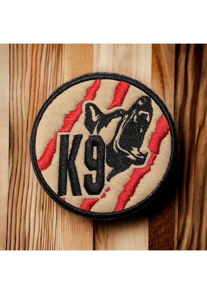 Tan Rengi K9 Polis Köpeği Patch Peç Arma - 9 cm