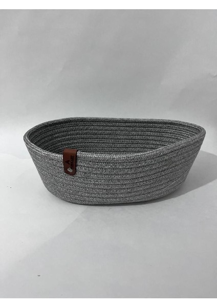 Gri Çok Amaçlı Hasır Sepet ve Organizer, Banyo ve Mutfak İçin Ideal, Küçük Boy