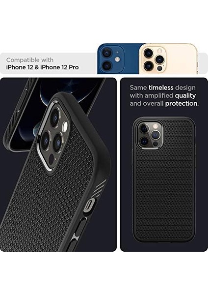 Apple iPhone 12 / Apple iPhone 12 Pro Kılıf Liquid Air Matte Black - ACS01701