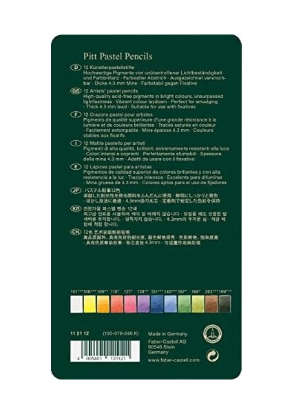 Pitt Pastel Boya Kalemi, 12 Renk