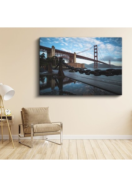 Golden Gate - Mavi Gökyüzü Altında Ikonik Köprü Kanvas Tablo