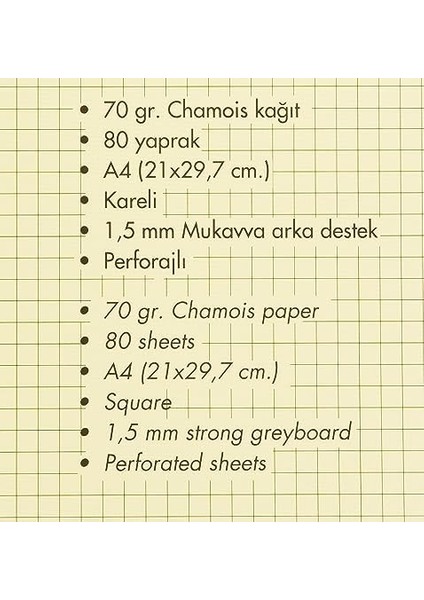 - Color A4 Kareli Karton Kapak 80 Yp. Spiralli Headline Bloknot