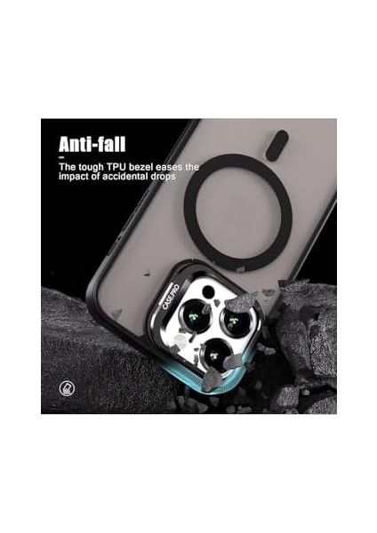 Apple iPhone 16 Pro Max Için Magsafe ile Uyumlu Kılıf Renkli Kamera Lens Koruyucu Stand Olabilen Kablosuz Şarj Destekli Silikon Mat Sararmaya Karşı Dayanıklı Koruyucu Kapak