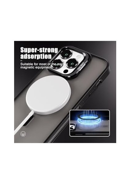 Apple iPhone 16 Pro Max Için Magsafe ile Uyumlu Kılıf Renkli Kamera Lens Koruyucu Stand Olabilen Kablosuz Şarj Destekli Silikon Mat Sararmaya Karşı Dayanıklı Koruyucu Kapak