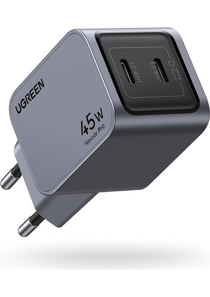Nexode Pro 45W Gan Hızlı Şarj Cihazı Type-C Qc Pd 2xusb-C Uzay Grisi