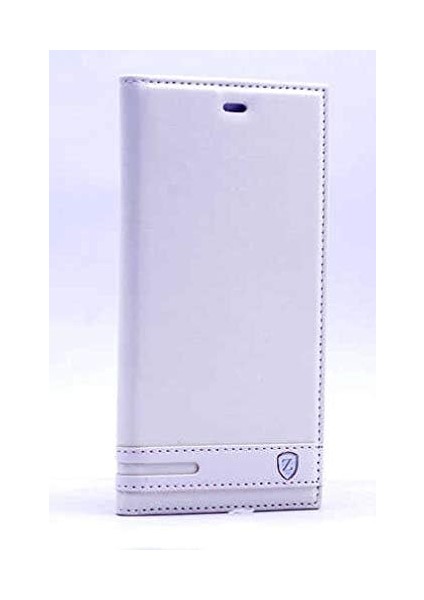 General Mobile Gm5 Plus Uyumlu Kapaklı Kılıf (Beyaz)