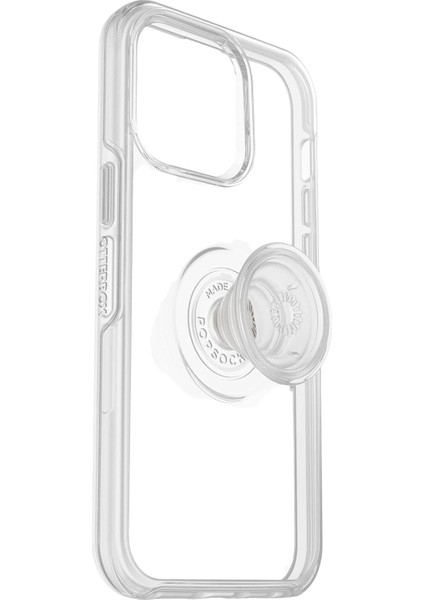 Apple iPhone 14 Pro Max Otter+Pop Kılıfı, Darbeye Dayanıklı, Düşmeye Dayanıklı, Popsockets Popgrip'li Koruyucu Kılıf, Askeri Standartlara Göre 3 Kez Test Edilmiştir, Şeffaf
