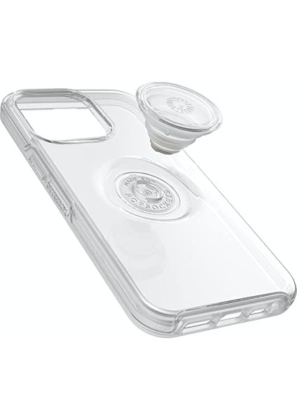 Apple iPhone 14 Pro Max Otter+Pop Kılıfı, Darbeye Dayanıklı, Düşmeye Dayanıklı, Popsockets Popgrip'li Koruyucu Kılıf, Askeri Standartlara Göre 3 Kez Test Edilmiştir, Şeffaf