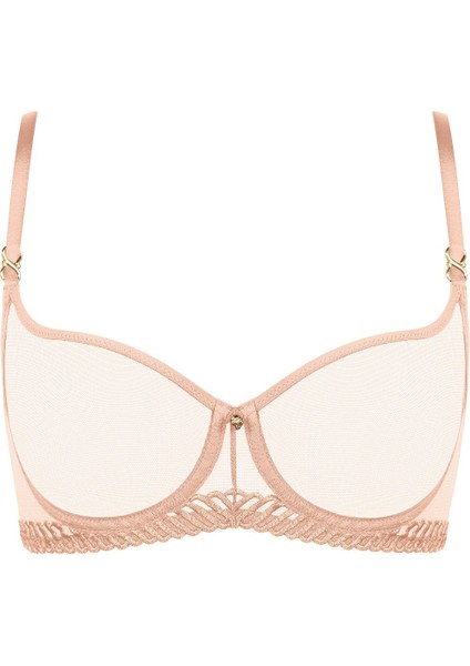 Sheer Emotion Halbschale Sütyen, Transparan Tül ve Altın Renk Detaylı