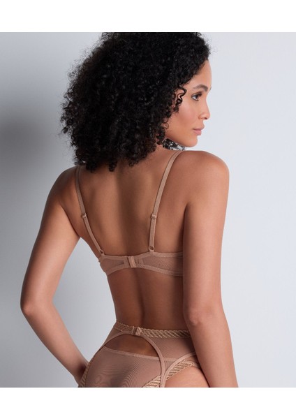 Sheer Emotion Halbschale Sütyen, Transparan Tül ve Altın Renk Detaylı modelleri