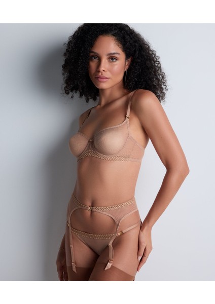 Sheer Emotion Halbschale Sütyen, Transparan Tül ve Altın Renk Detaylı fırsatları