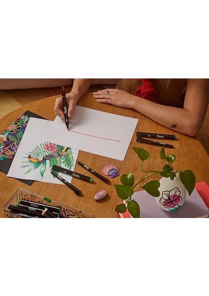 - Creative Marker Akrilik Boya Kalemleri | Su Bazlı Boya Kalemi Fırça Uçlu | Mürekkep Kağıdı Geçirmez ve Çoğu Yüzey Üzerine Yazar | 5 Adet"
