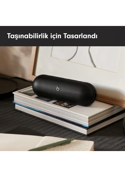 Pill - Kablosuz Bluetooth Hoparlör ve Taşınabilir Şarj Aleti (Usb-C Kablo Ile), 24 Saate Ulaşan Pil Ömrü, IP67 Derecesinde Suya Dayanıklı, Apple ve Android Uyumlu - Mat Siyah