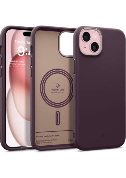 Spigen Apple iPhone 15 Plus Kılıf Nano Pop Mag Magsafe Özellikli Burgundy Bean - ACS06681