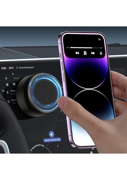 Vakumlu Manyetik Telefon Tutucu - Type-C Destekli Güçlü Vakum Emme, 360° Döner, Araç, Ev, Ofis, Spor Salonu Için Sağlam Telefon Sabitleyici