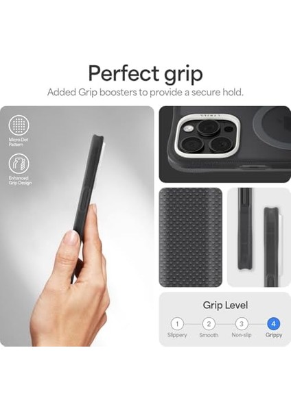 Spigen Ciel Apple iPhone 16 Pro Max Kılıf Ultra Sheer Mag Magsafe Özellikli Space Gray - ACS08244