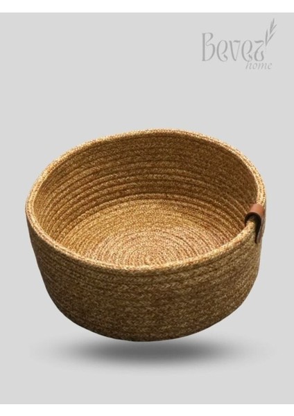 Doğal Jüt Hasır Çok Amaçlı Sepet - Şık ve Dayanıklı Depolama Çözümü