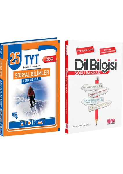 Tyt Sosyal Bilimler Deneme ve Akm Dil Bilgisi Soru Bankası Seti 2 Kitap