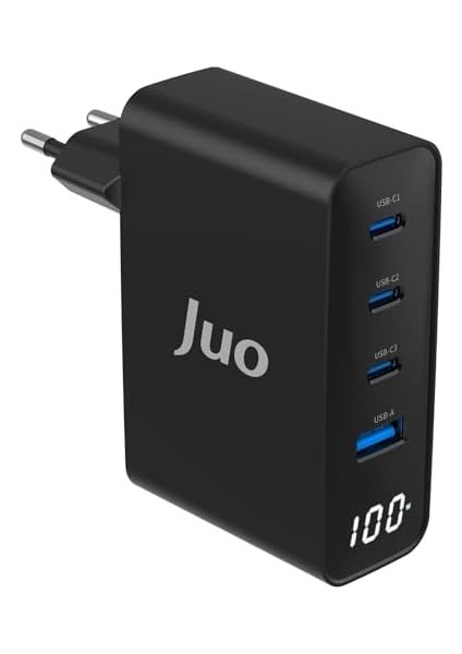 100W Gan LED Ekranlı 3 Type-C + Usb-A Hızlı Şarj Cihazı Apple iPhone & Macbook & Notebook Şarj Aleti