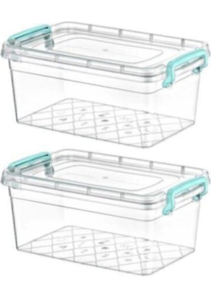 Şeffaf Çok Amaçlı Kapaklı Saklama Kabı Takımı 2'li, 5,5 Litre, Turuncu