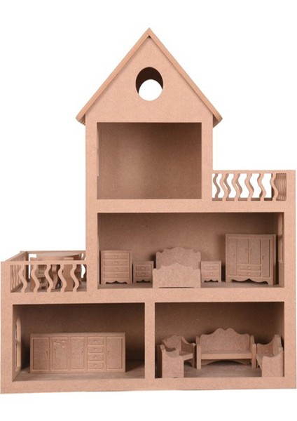 Barbie Bebek Evi Oyuncak (15 Adet Mobilyalı)