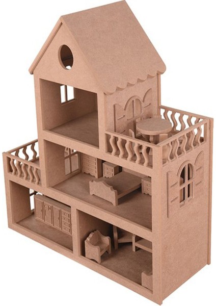 Barbie Bebek Evi Oyuncak (15 Adet Mobilyalı)
