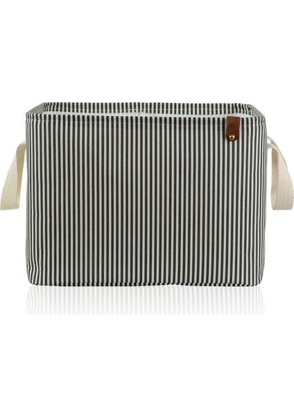 Çizgili Çok Amaçlı Dolap İçi Oyuncak Saklama Kutusu 18x22x30 Siyah/Beyaz fırsatları