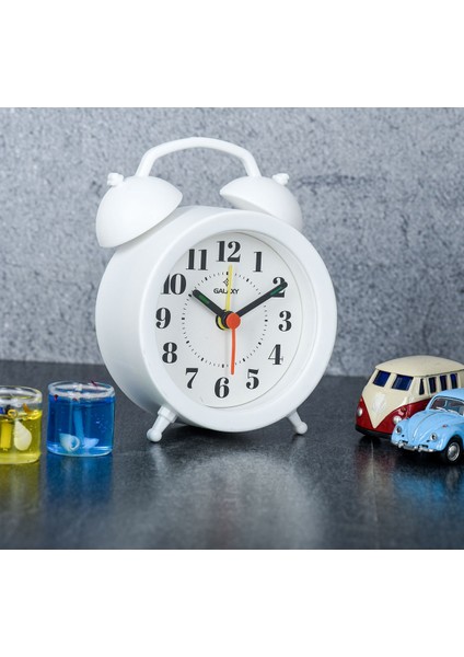 Mini Boy Akar Saniyeli Alarmlı Analog Masa Saati Çalar Saat