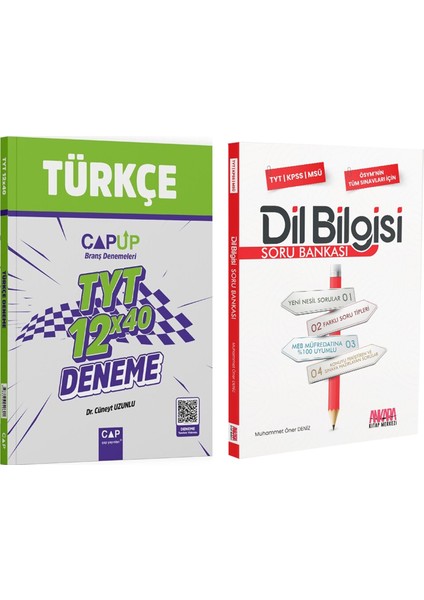 Çap Tyt Türkçe Deneme ve Akm Dil Bilgisi Soru Bankası Seti 2 Kitap