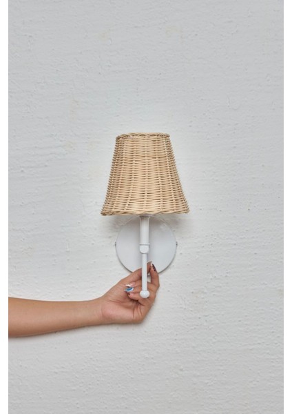 Rattan Beyaz Ledli Duvar Aydınlatması Aplik fiyatları