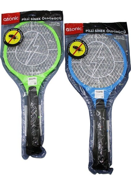 Asonic AS-A22 Pilli Raket Modeli Sinek Öldürücü Cız 2000V 3 Örgü Tasarım - GMS6220-5194