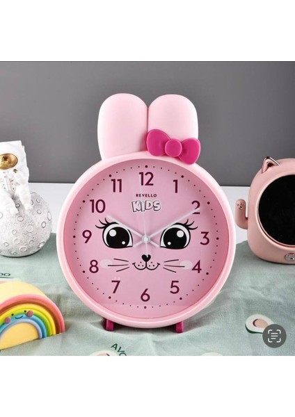 Saatdukkanduvar Home'dan Çocuk Odası Pembe Masa Saati 27 x 39 cm Boyut